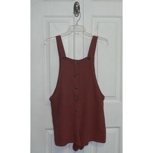 Seed Heritage Girls Cotton Button Front Sleeveless Romper Rust Brown Size 12 $60